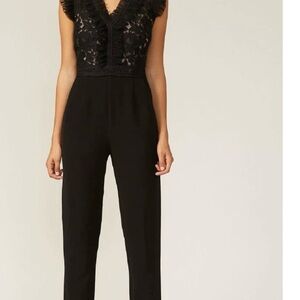 Adelyn Rae Black Lace Detail Jumpsuit